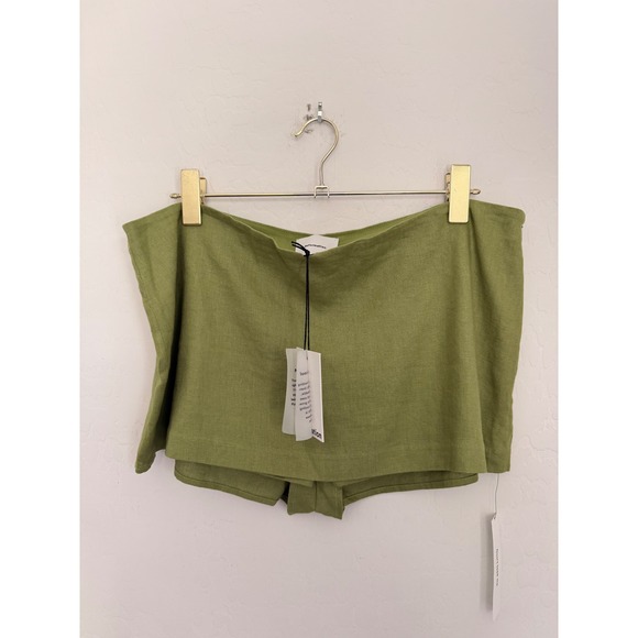Reformation Pants - Reformation Mia Low Waist 100% Linen Minimalist Skort Avocado Green Size 12 NWT